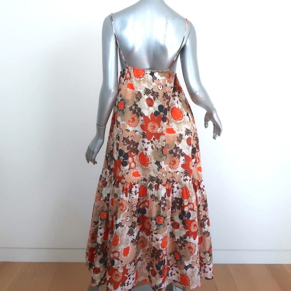Faithfull The Brand Maxi Dress Anisha Floral Print Cotton Size Extra Small NEW - Picture 5 of 8